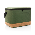 Branded cooler bag with cork detail, holds 12 cans dark green colour