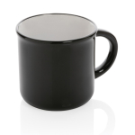 Branded, vintage-style ceramic mug in two colours, 280 ml black colour