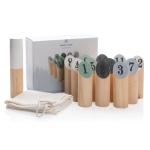 Wooden scatter game set for promotional gifting brown colour
