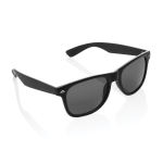 Recycled plastic sunglasses with smoke acrylic lenses black colour