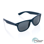 Recycled plastic sunglasses with smoke acrylic lenses navy-blue colour