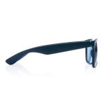 Recycled plastic sunglasses with smoke acrylic lenses navy-blue colour