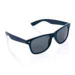 Recycled plastic sunglasses with smoke acrylic lenses navy-blue colour
