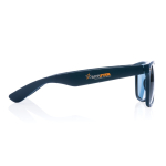 Recycled plastic sunglasses with smoke acrylic lenses navy-blue colour