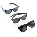 Recycled plastic sunglasses with smoke acrylic lenses navy-blue colour