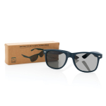 Recycled plastic sunglasses with smoke acrylic lenses navy-blue colour