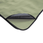 Water-repellent foldable RPET picnic blanket with logo dark green colour