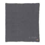 Eco woven blanket with fringe edges and custom design dark grey colour