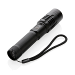 Custom aluminium USB rechargeable flashlight black colour
