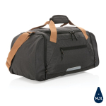 Urban-style travel bag in recycled polyester black colour