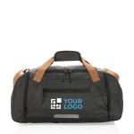 Urban-style travel bag in recycled polyester black colour
