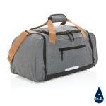 Urban-style travel bag in recycled polyester dark grey colour