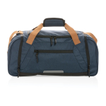 Urban-style travel bag in recycled polyester navy-blue colour