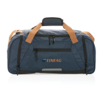 Urban-style travel bag in recycled polyester navy-blue colour