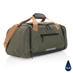 Urban-style travel bag in recycled polyester dark green colour