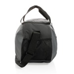 Branded sports bag in recycled polyester dark grey colour