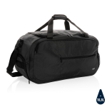 Recycled travel and sports bag with wide opening, Swiss Peak black colour
