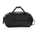 Recycled travel and sports bag with wide opening, Swiss Peak black colour