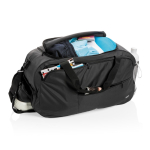 Recycled travel and sports bag with wide opening, Swiss Peak black colour