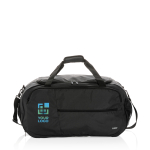 Recycled travel and sports bag with wide opening, Swiss Peak black colour