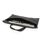 Simple recycled promotional document holder with handle black colour fourth view