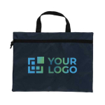 Simple recycled promotional document holder with handle black colour printing view