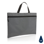 Simple recycled promotional document holder with handle dark grey colour