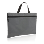 Simple recycled promotional document holder with handle dark grey colour