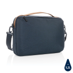 Minimalist eco briefcase, printable, 15.6” navy-blue colour