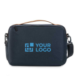 Minimalist eco briefcase, printable, 15.6” navy-blue colour