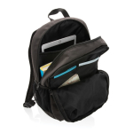 Branded backpack with colour detail for 15” laptop black colour