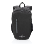 Branded backpack with colour detail for 15” laptop black colour