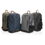 Corporate versatile backpack in recycled polyester navy-blue colour