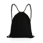 Drawstring backpack in recycled cotton, 145 g/m², with AWARE™ black colour