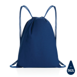 Drawstring backpack in recycled cotton, 145 g/m², with AWARE™ blue colour