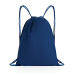 Drawstring backpack in recycled cotton, 145 g/m², with AWARE™ blue colour