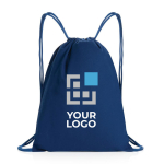 Drawstring backpack in recycled cotton, 145 g/m², with AWARE™ blue colour