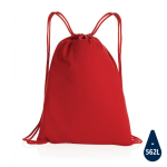 Drawstring backpack in recycled cotton, 145 g/m², with AWARE™ red colour