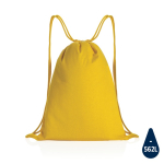Drawstring backpack in recycled cotton, 145 g/m², with AWARE™ yellow colour