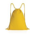 Drawstring backpack in recycled cotton, 145 g/m², with AWARE™ yellow colour