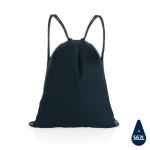 Drawstring backpack in recycled cotton, 145 g/m², with AWARE™ navy-blue colour