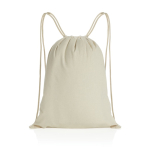 Drawstring backpack in recycled cotton, 145 g/m², with AWARE™ natural colour