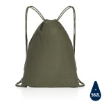 Drawstring backpack in recycled cotton, 145 g/m², with AWARE™ dark green colour