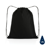 Lightweight recycled drawstring backpack with AWARE™ black colour