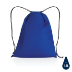 Lightweight recycled drawstring backpack with AWARE™ blue colour