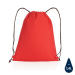 Lightweight recycled drawstring backpack with AWARE™ red colour