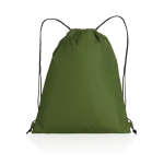 Lightweight recycled drawstring backpack with AWARE™ dark green colour