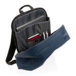Anti-theft backpack with padded RFID pocket, 15.6” navy-blue colour