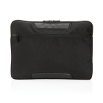 Recycled polyester laptop sleeve with logo, 15.6” black colour