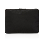 Recycled polyester laptop sleeve with logo, 15.6” black colour